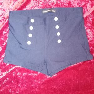 High Waist Button Front Shorts